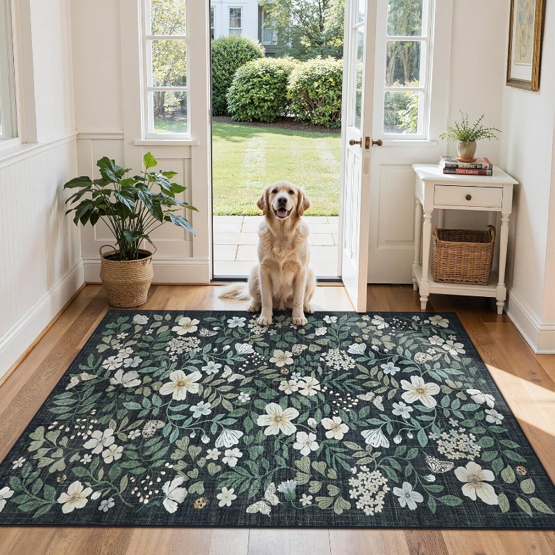 Floral Living Room Carpet Vint - Printing On Commercial 评论和价格