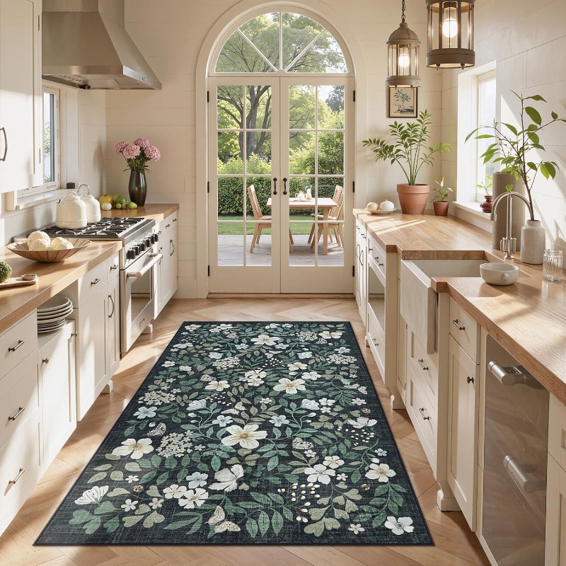 Floral Living Room Carpet Vint - Printing On Commercial 评论和价格