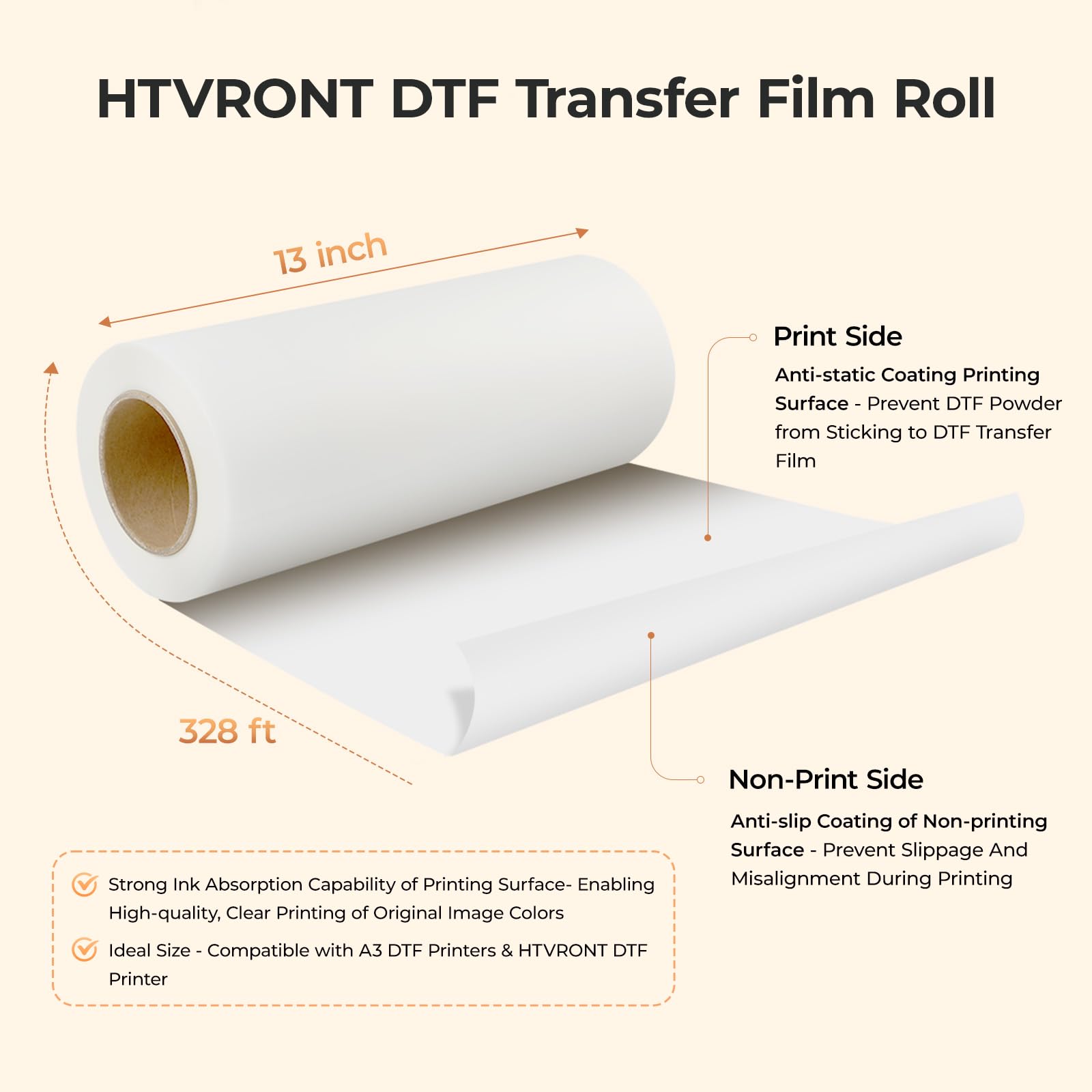 HTVRONT DTF Transfer Film Roll - Dtf Film Roll A3 评论和价格