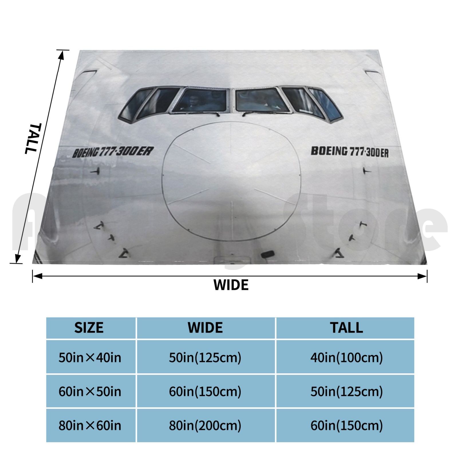 Boeing 777 Nose View Blanket F - Commercial Fabric Printing 评论和价格