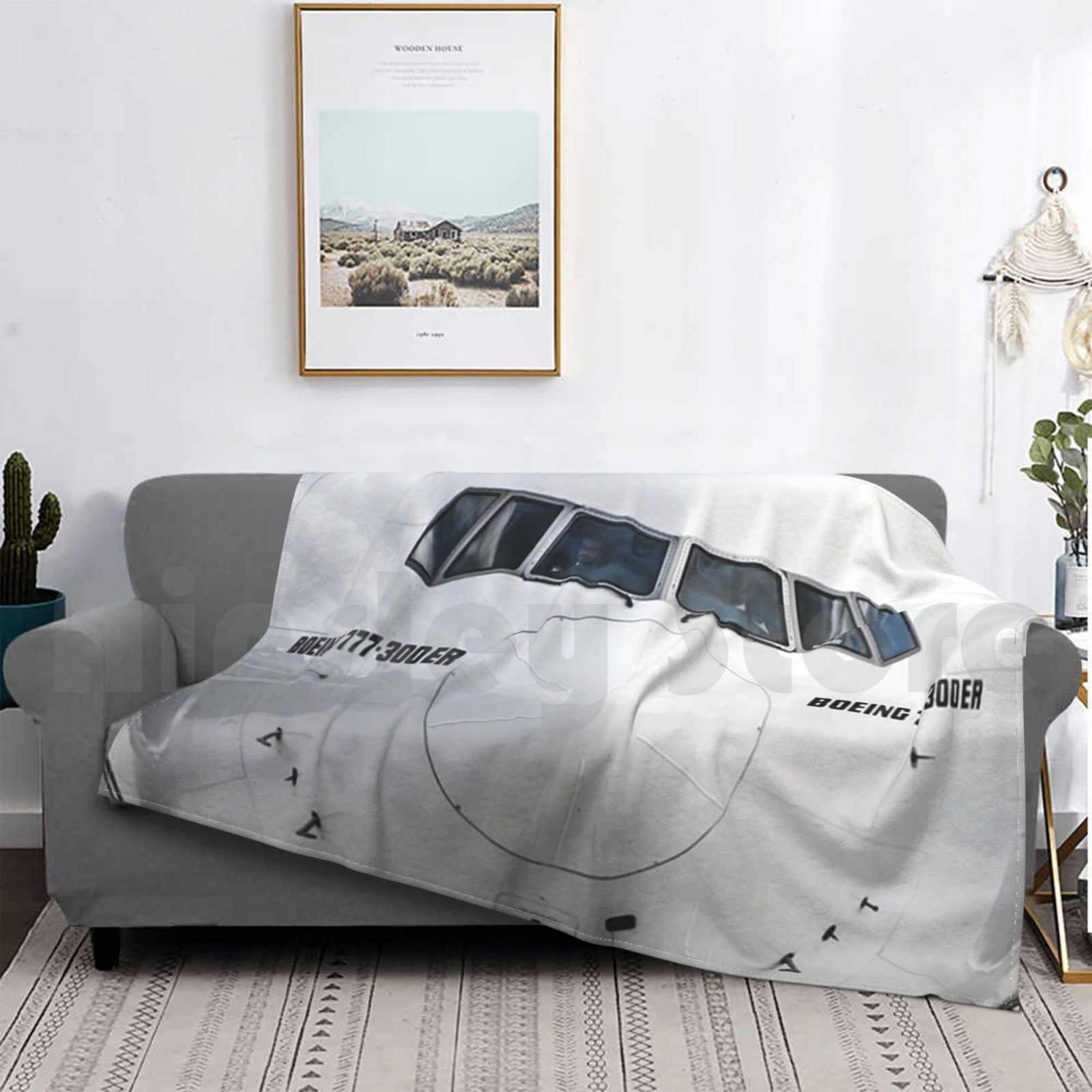 Boeing 777 Nose View Blanket F - Commercial Fabric Printing 评论和价格