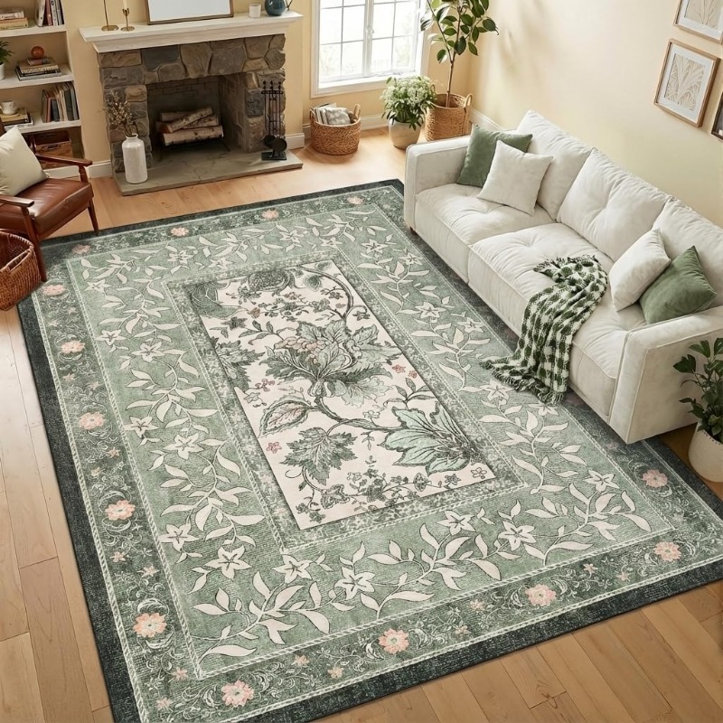 Retro Plant Print Carpet for L - Printing On Commercial 评论和价格