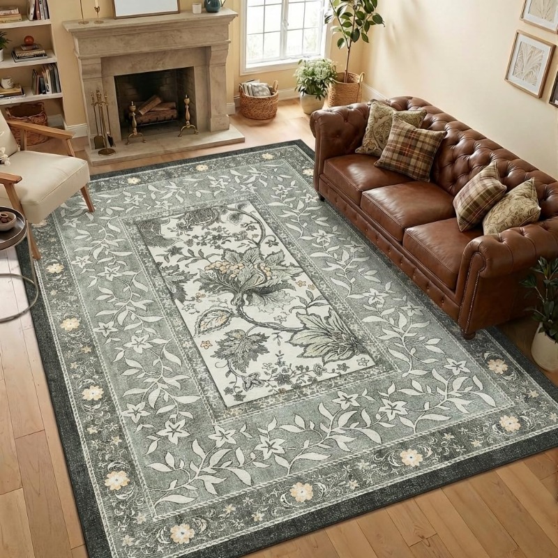 Retro Plant Print Carpet for L - Printing On Commercial 评论和价格